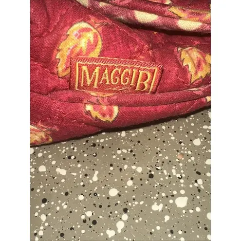 MAGGIB Quilted Makeup Cosmetic Bag Travel Pouch Red Floral