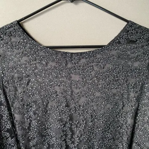 Tahari size 6 sparkle ribbon belt cocktail A-line dress