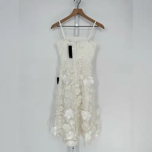 Lulus Glamour Garden White 3D Floral Embroidered Midi Dress Size XS