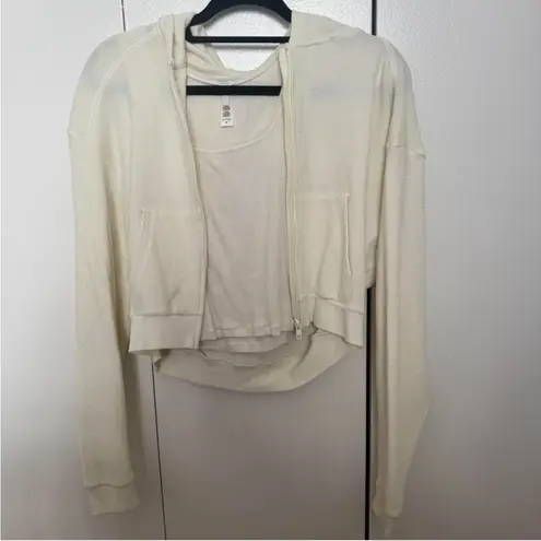 SKIMS Waffle Hoodie and Cotton Rib Tank Set