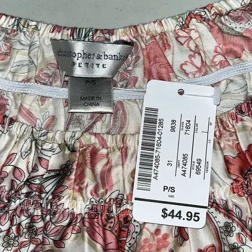 Christopher & Banks Petite NWT P/S Floral Print Peplum Hemline Tank Top Blouse