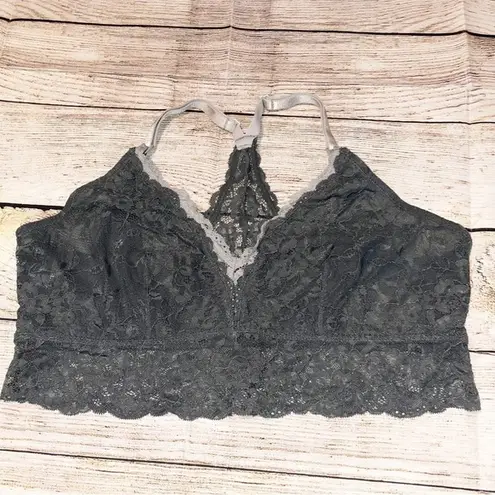 Motherhood Maternity Grey Lace Racerback Nursing Bra Size XL Gray