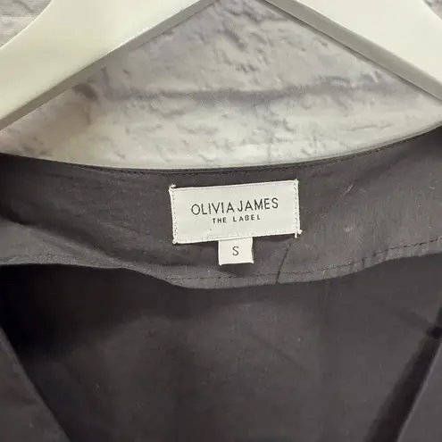 Olivia James The Label Black Georgia Midi Dress Size S Pockets Puff Sleeves