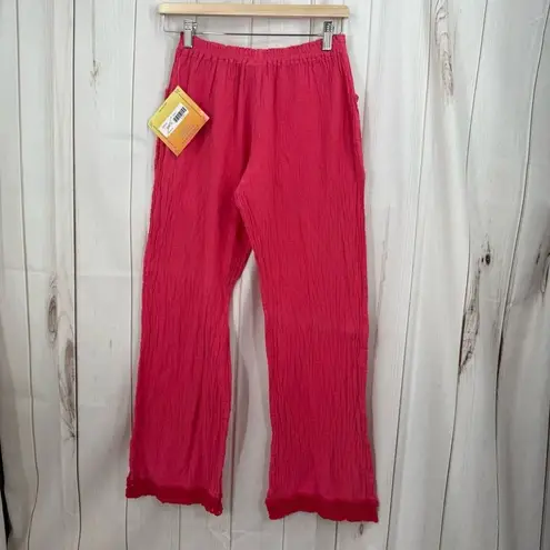 Cottonways Women’s 1 Eddie Guava Gauze Pants LagenLook Minimalist New Pink Size M