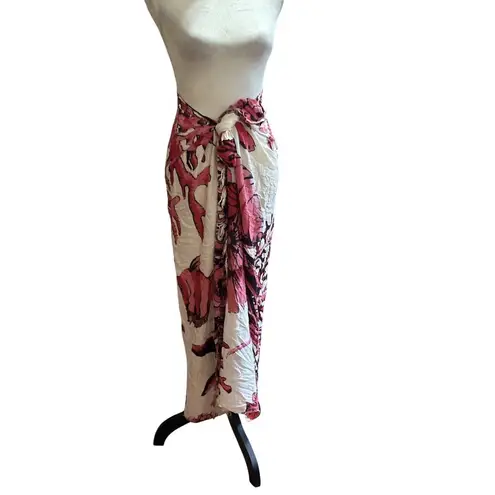 Multicolor Boho Style Beach Swim Cover Up Starfish Sea Life Print Fringe One Siz Pink Size undefined