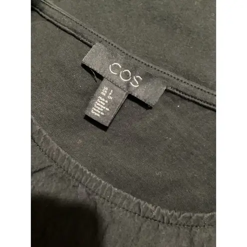 COS Black Textured Crew Neck Pocket T Shirt Womens Size S