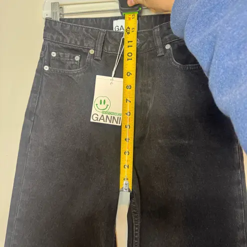 Ganni NWT Magny Jeans Black High Rise Wide Leg Size 25