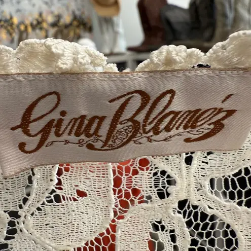 Gina Blaneź Vintage 80s 90s Y2K Off White Patchwork Lace Vest Size L