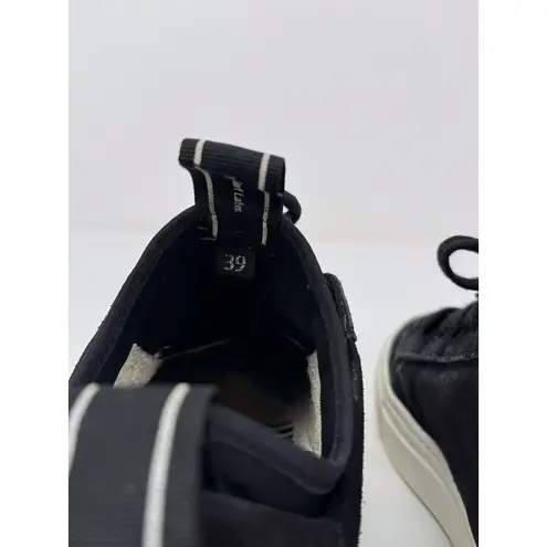 P448 Sohosocks Womens Shoes Black Suede Low Top Fashion Sneakers Italian 39 US 9