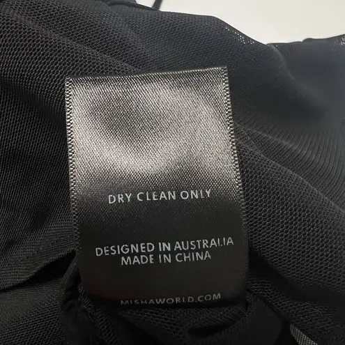 Misha Collection Paneled Corset Bodysuit Long Sleeve Bustier Boned Black Size 6