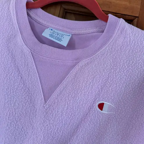 Champion  Reverse Weave Sweatshirt Womens Medium Pink Crewneck - Image 2