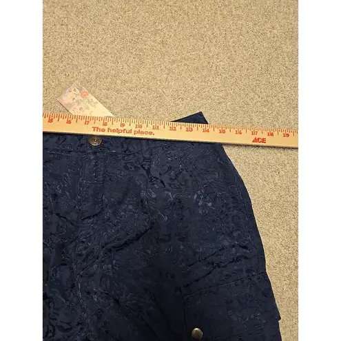 Johnny Was Biya Blue Kiarra Jacquard Cargo Pants B67324-1 Boho Chic Sz 4