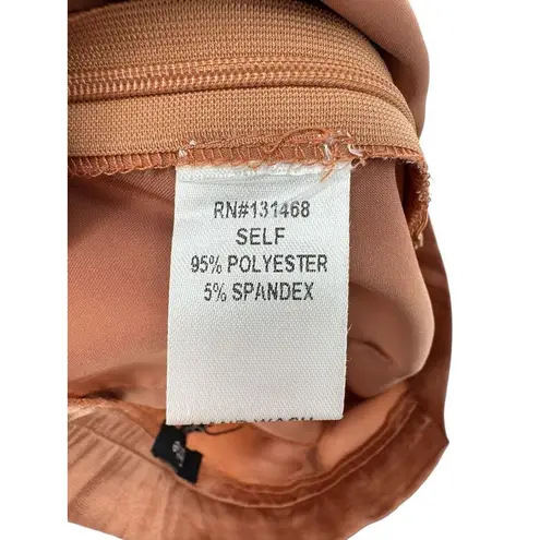 FATE 2pc Satin Cropped Wrap Blazer & Wide Leg Pant Set Brown Medium Large NWT