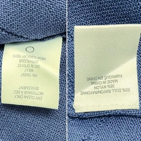 Milly NWT Dress Navy Blue Fractured Pointelle Bodycon Sheath Women’s Size Medium