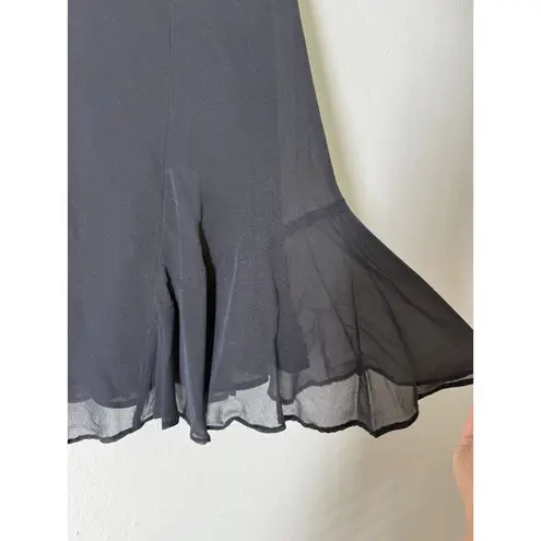 Maggy Boutique Black Asymmetrical Silk Skirt Sz 10 Fairy Grunge Whimsigoth Vamp