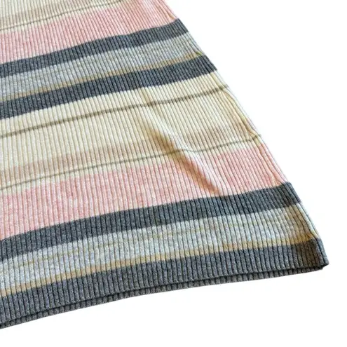 Z Supply  Malibu Stripe Sweater Dress Oatmeal V-Neck Stretch Casual Size Medium