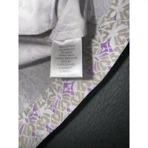 Christopher & Banks  Jacket Women Small Geometric Abstract Collared Button Front‎