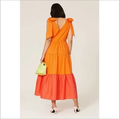 Color Me Courtney Louise Maxi Dress Long Gown Bow Color Block Stripe Pockets 4