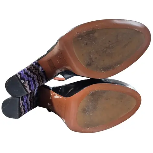 Missoni Women's Platform Slingback Peep Toe Heels Shoes 40 9-9.5 Made in Italy