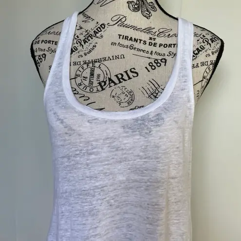 Koral Activewear white linen burnout tank top size XS extra small S small
