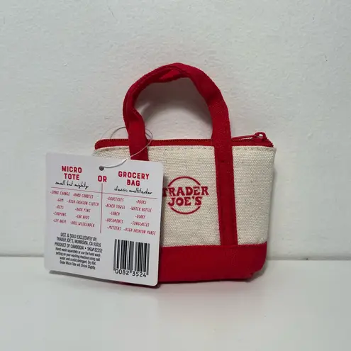 Trader Joe’s Canvas Micro Mini Tote with Reusable Grocery Bag Charm Red