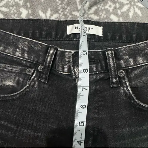 New MOUSSY VINTAGE Lenwood Distressed Skinny Ankle Jeans Washed Black Size 25 Black