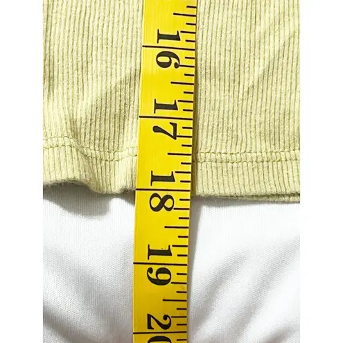 Lisa Says Gah Womens Cotton Basic Ribbed Cropped Baby Tee T Shirt Size XS Green