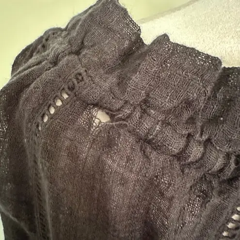 Sundance black long sleeve lightweight swim cover up size S