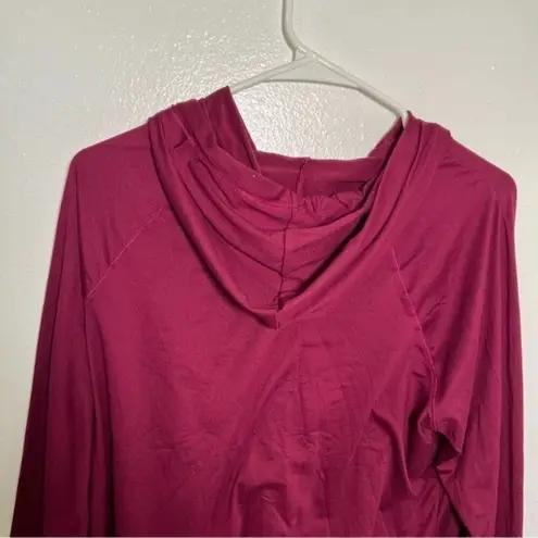 Yoga Smoga Hoodie Hooded Sweatshirt Pink Berry Soft Stretch L Size L