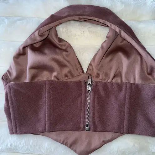 White Fox Boutique Whitefox Brown Corset halter Top - Image 2