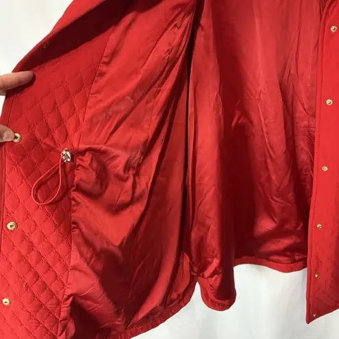 Isaac Mizrahi Live! Quilted Knit Jacquard Long Jacket Rich Red 3X Lightweight
