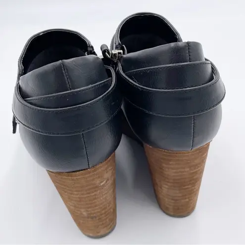 Dr. Scholl's What's Good Wedge Ankle Boots Women's Size 9.5 Black Faux Leather