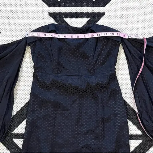Bardot Black Shiny Polka Dot Off The Shoulder Mini Dress Size 4