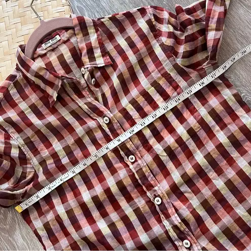 Miu Miu  plaid button down shirt