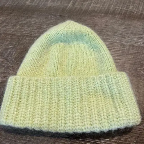 Madewell  Green Wool Blend Fuzzy Wide-Cuffed Beanie