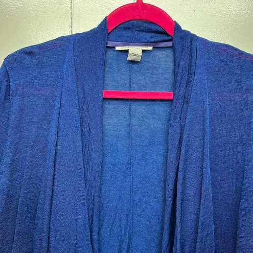 Kenneth Cole  Linen Blend Short Sleeve Royal Blue Open Front Cardigan Size Medium