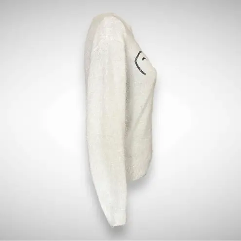 Holiday Time White Polar Bear Long Sleeve Relaxed Fit Sweater Small | EUC