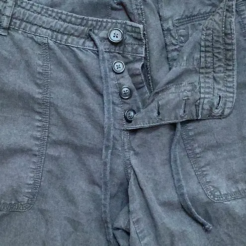 Gap Factory Wide Leg Linen blend charcoal gray pants size 8