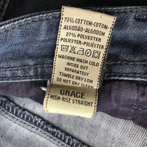 DL1961 Womens Jeans Grace High Rise Straight Dark Wash 4Way Stretch Size 28