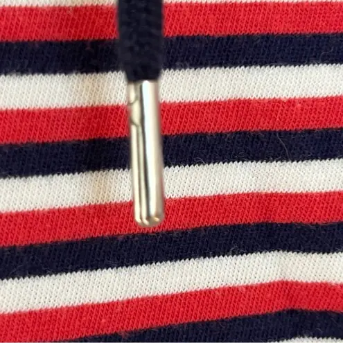 Polo Ralph Lauren Mini Shirt Dress Red Navy Stripe Tie Neck Preppy Size Small Blue