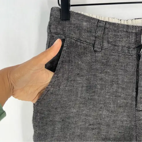 Formidable DAR Handmade Gray Linen Lightweight Mid Rise Slim Leg Pants Size XS