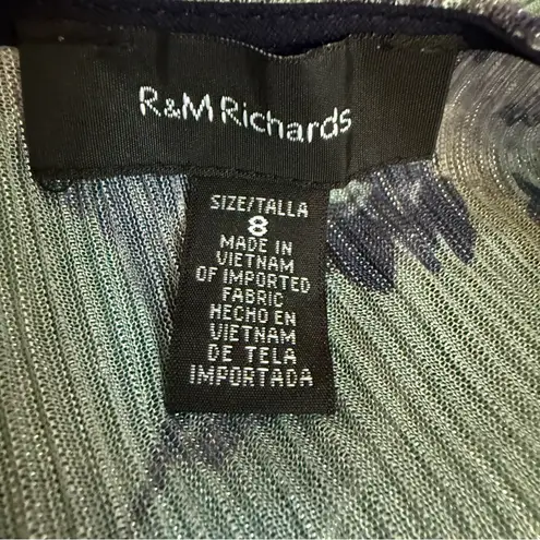 R & M Richards Printed Crinkle Jacket Dress With Detachable Necklace Women’s Sz 8