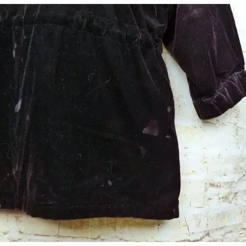 LA De DA Velvet Cinch Waist Jacket Women M Red Relaxed Zip Whimsigoth Fairy Size M