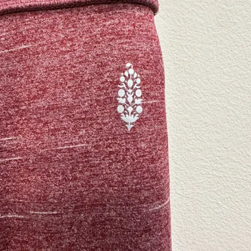 FP Movement Heathered Wine Ribbed Pink Colorblock Evolution Leggings Sz Medium