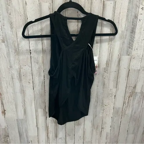 Halara New!  Black Cross Back Open Back Tank Top Womens Size Medium