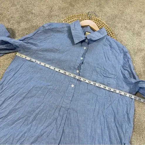 Tuckernuck NWOT Women’s Cotton Linen Chambray Callahan Shirt Dress in Blue XXL