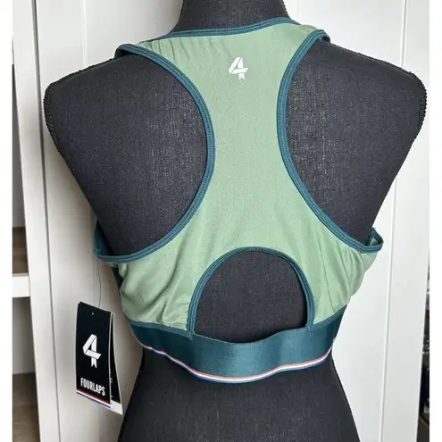 FourLaps Women’s Circuit sports bra Deep Teal/ Dark Ivy XL Green