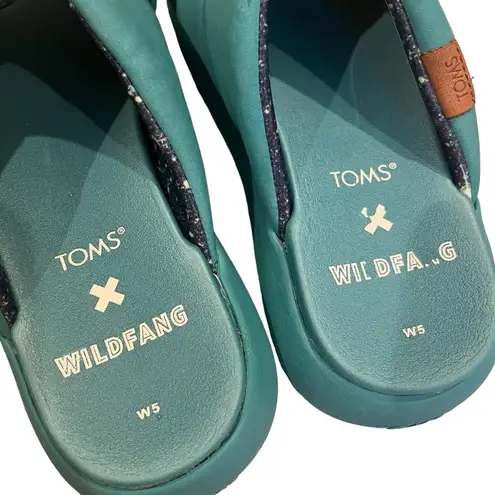 Toms  X Wildfang Mallow Crossover Slide Platform Puff Sandals, Sz 5