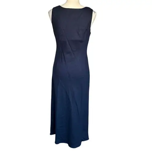 Jessica Howard Women's 2-Piece linen Blend Jacket Dress Size 6 Navy Blue Formal