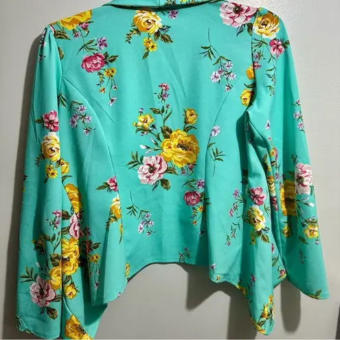 HEIMISH USA Green and Yellow Blazer Vibrant Floral Design (145) Size M
